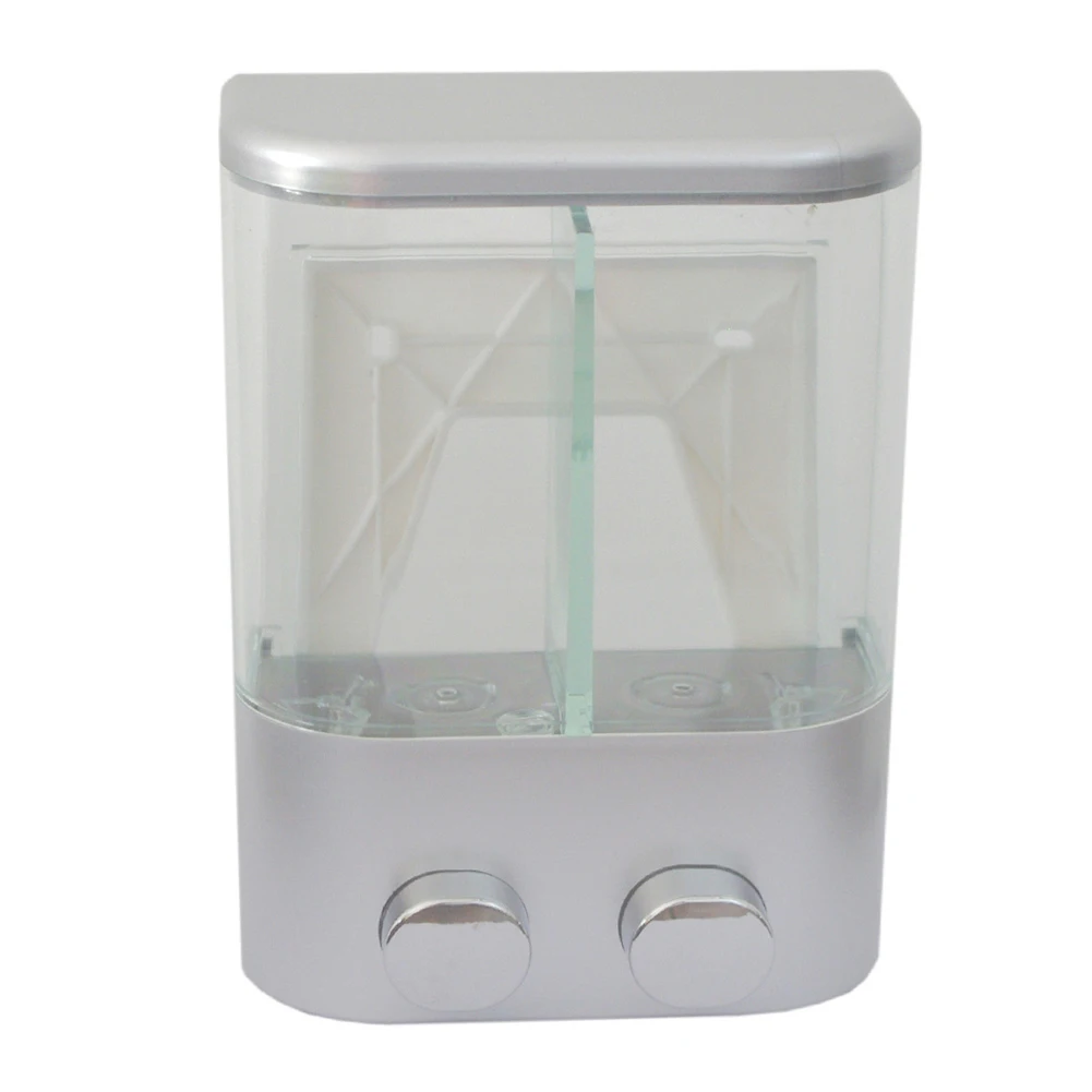 

Home Liquid Bathroom Manual Wall Mounted Double Head Kitchen Soap Dispenser Large Capacity Hand Pressing Shower Hotel