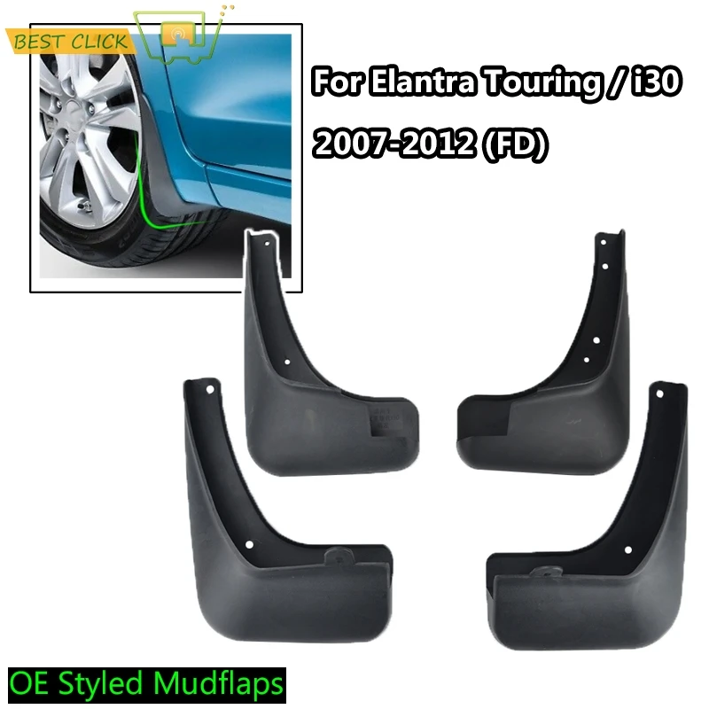 

Set Molded Mud Flaps For Hyundai Elantra Touring i30 i30cw 2007 - 2012 Splash Guards Mudguards Front Rear 2008 2009 2010 2011