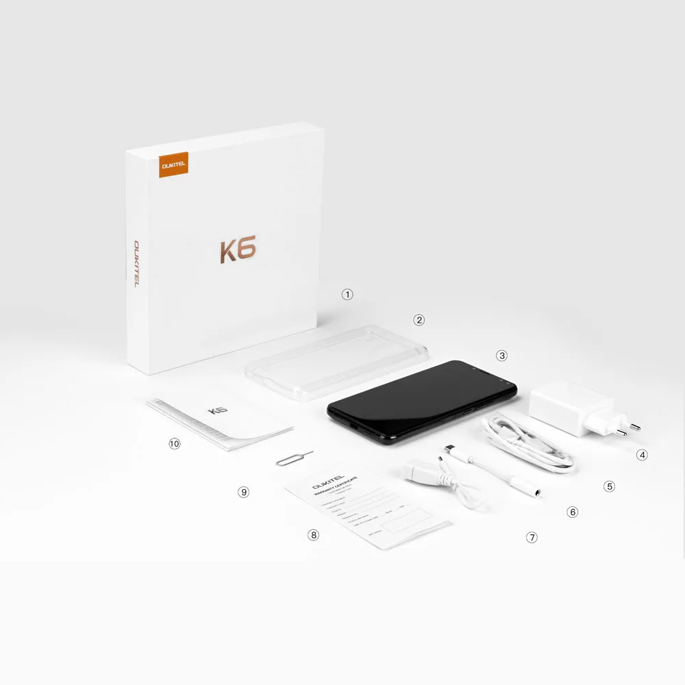 Oukitel K6 Уход за кожей лица ID 6300 мАч 4 г смартфон 6.0 &quot18:9 FHD + Android 7.1 mtk6763 Восьмиядерный