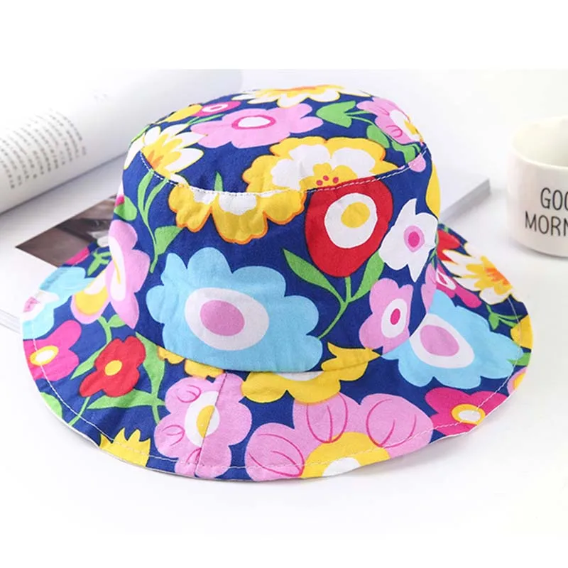 Flower Girl Baby Summer Sun Hat Infant Kids Cotton Bucket Cap with Chinstrap Stay On Head Breathable Sun Protect Cute Basin Hat2