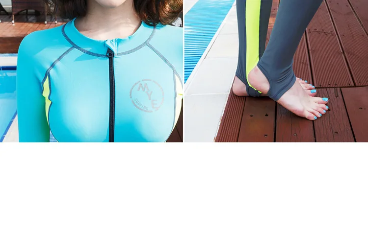 Рашгард цельный лоскутный Женский гидрокостюм для серфинга на молнии Тонкий размера плюс M-2XL женский неопреновый гидрокостюм