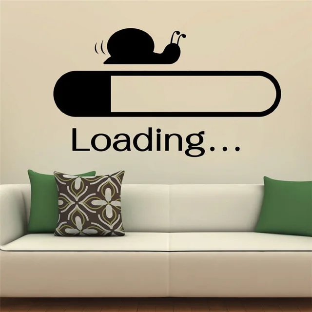 Free Shipping Vinyl Stickers Decal Funny Snail Loading Sign Wall