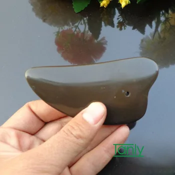 

5A grade Original Si Bin Bian stone massage guasha kit beauty face plate triangle shape 90x45x10mm