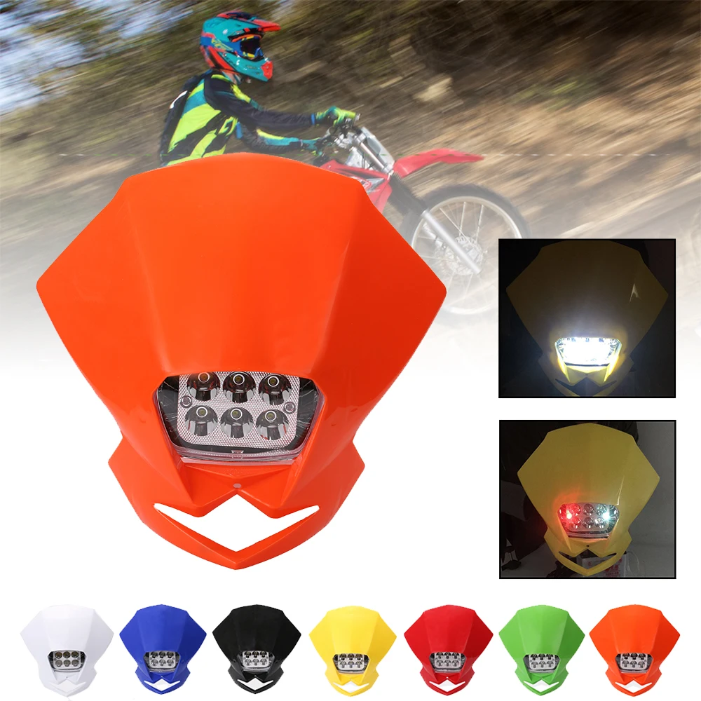 

SPEEDPARK Universal Motocross LED Headlights Lamp Enduro For KLX KDX KTM RMZ DRZ DR XR YZ CR