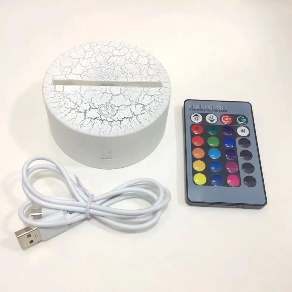 3D Визуальный светодиодный ночник 7 цветов, лампа с лунным светом, акриловая 3D иллюзия голограммы, настольная лампа для детей, подарок для сна