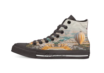 

Flying hot air balloon over the Cappadocia Design breathable Casual High Top lace-up Canvas shoes sneakers