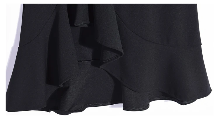 Длинная стильная юбка-рыбий хвост в стиле ампир необычная Женская одежда Тонкий черный пакет бедра
