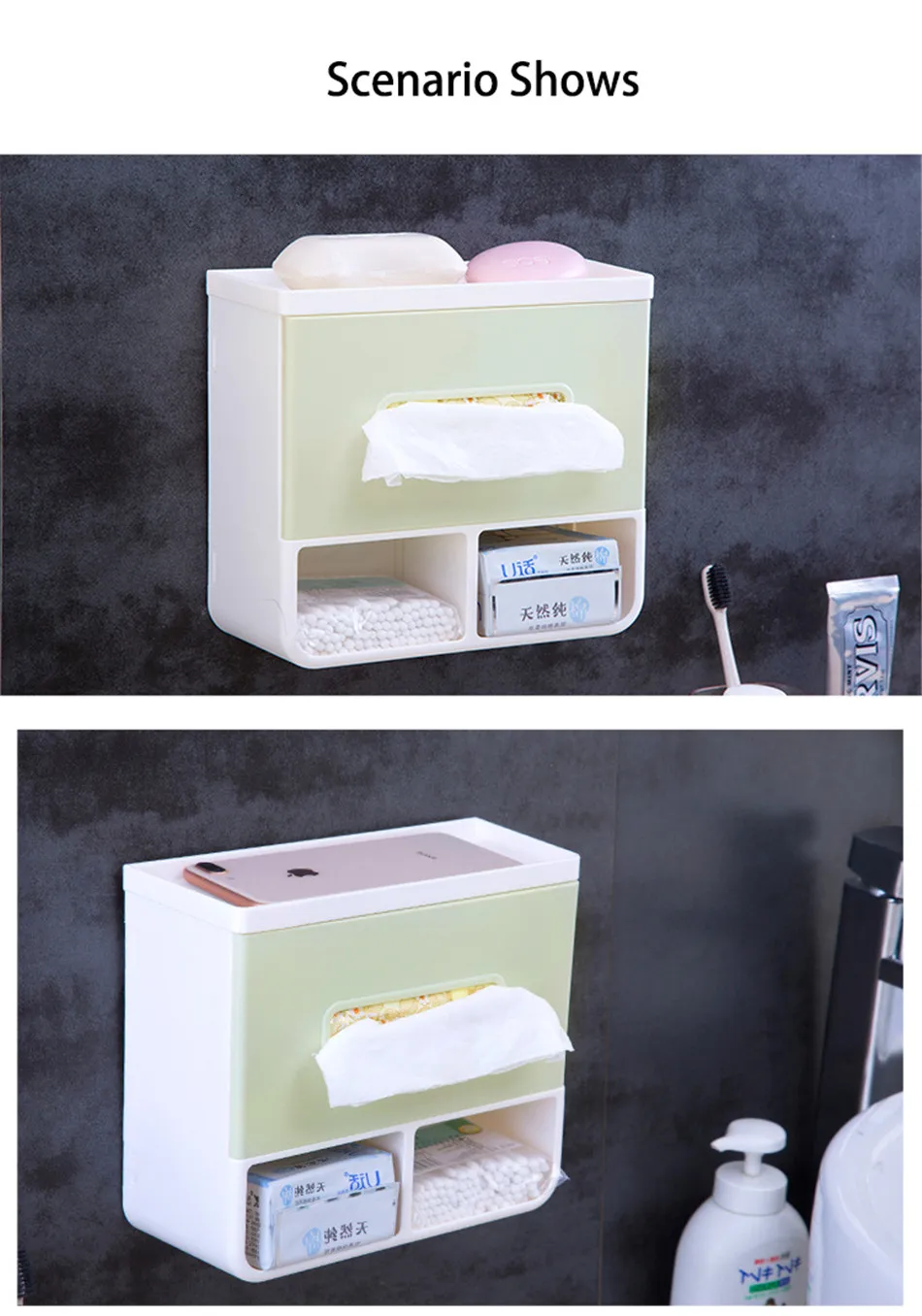 ONEUP держатель для туалетной бумаги Дырокол бесплатно пластиковая коробка для одноразовых салфеток многосетчатый стеллаж для хранения для ванной кухни портативные бумажные Держатели