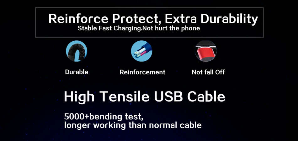 NOHON Micro USB кабель высокопрочный кабель для быстрой зарядки 1 м 2 м 3 м для samsung Xiaomi huawei LG Android мобильный телефон синхронизация данных провод