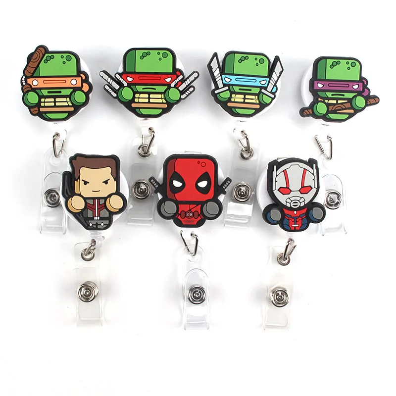 

1Pcs Foreign trade Mini Ninja turtles Retractable Badge Reel Student Nurse Exihibiton ID Name Card Badge Holder Office Supplies