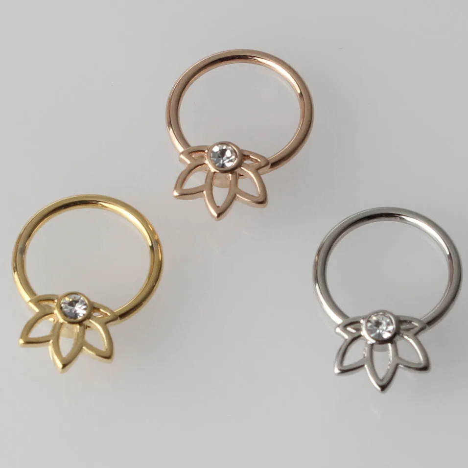 Кольцо для носа из хирургической стали 316L 16 г|body jewelry|captive bead ring piercingnose |