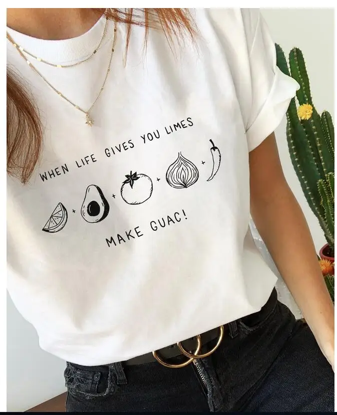 When Life Gives You Limes T-Shirt Funny Saying Eco Tee Stylish vegetable fruit Slogan Graphic Tops Girl Tumblr Camisetas Outfits3