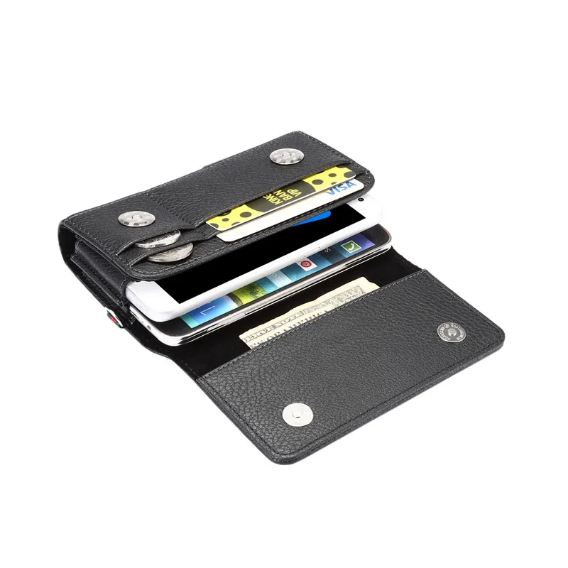 iphone 8 plus phone case Dual Phone Pouch PU Leather Waist Case For iPhone Samsung Huawei Xiaomi Holster Bags Belt Cover Universal 5.5-6.9'' with Strap iphone 8 plus leather case