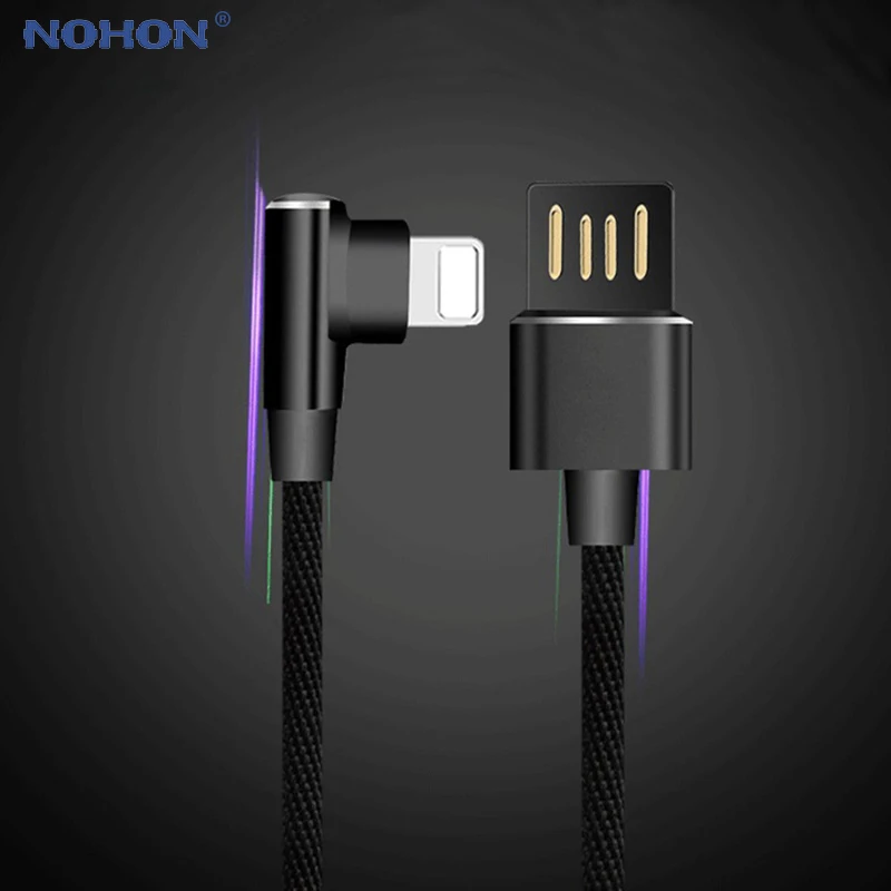 90 градусов USB кабель для iPhone 6 s 7 8 Plus X Xs Max Xr 5 5S SE 5SE быстрое зарядное устройство L Тип