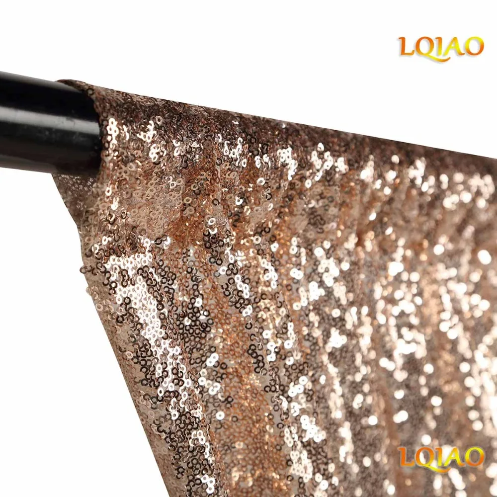

2019 Perfectly 4FTx8FT Champagne Gold Sequin Fabric Background Photo booth Backdrop Wedding Curtain For Christmas/Wedding Decor