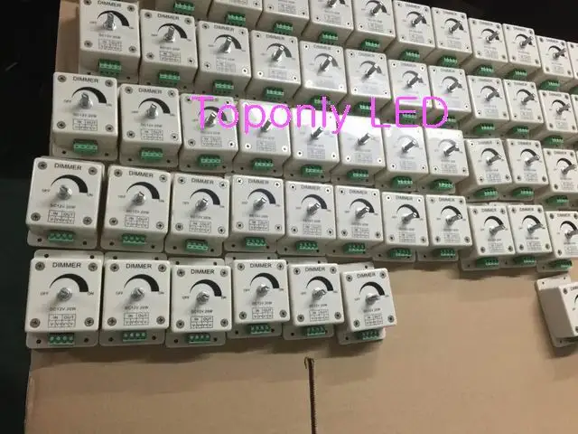 

DC12v led strip light dimmer with knob switch Max.8A 96w output easy to adjust brightness DIY led component parts 50pcs/lot