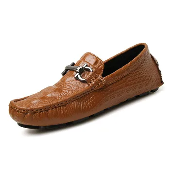 

Alligator Leather Shoes Men Soft Breathable Men Shoes Casual Slip On