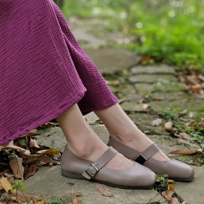 Bout Documentaire En Cuir 2018 Pippin Nouveau Printemps Careaymade Femelle Jurchen Plates Grey Fltas Sen Chaussures Rétro À Carré FUcznxc