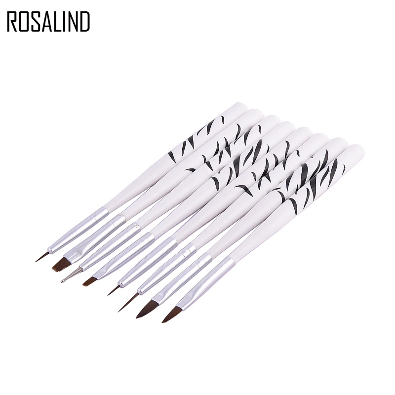 ROSALIND, 8 шт./лот, кисти для дизайна ногтей, рисунок, гель для украшения, лак, ручка, кисти, инструменты для УФ-ногтей, гель для макияжа