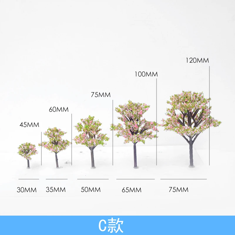 20 штук масштаба пластиковый миниатюрный модель цветок дерево для построения поезда Макет железной дороги декоративный пейзаж аксессуары