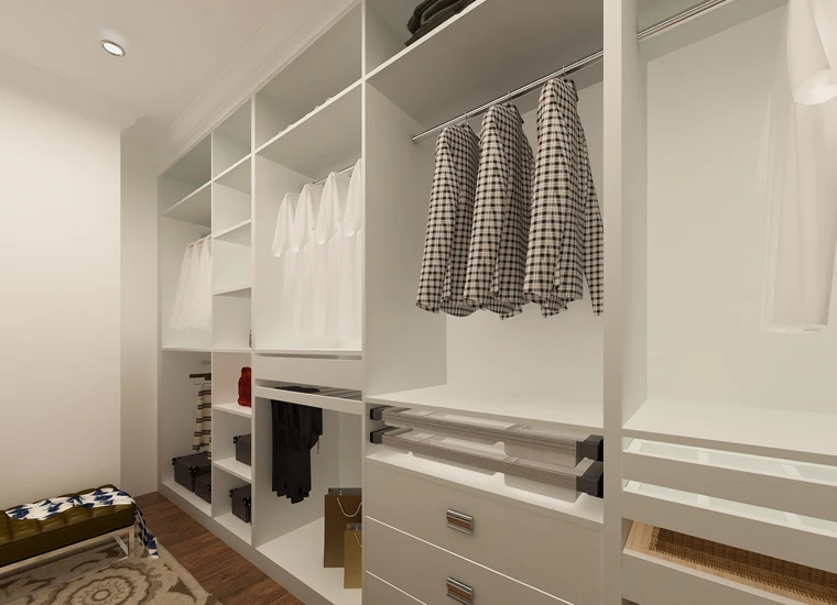 America Project Melamine Cloakroom White Open Wardrobe Design