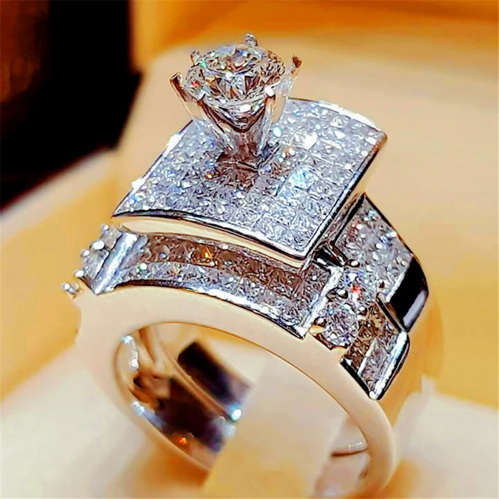 Женское Обручальное Кольцо Boho Crystal Zircon обручальное кольцо из белого золота 925