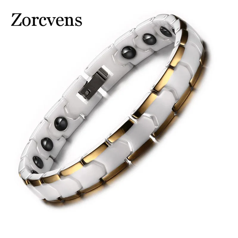 

LETAPI Relationship Bracelet for Women Ceramic Medical Alert Bracelet with Magnet Healthy Hand Chain