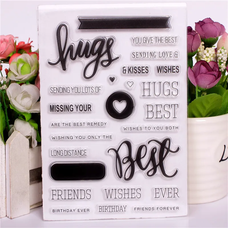 English Text word Rubber Silicone Clear Stamps for Scrapbooking Tampons