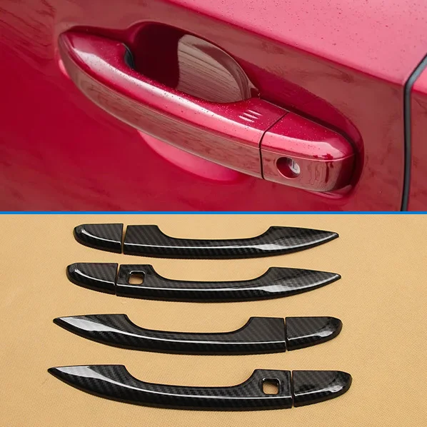 Black Carbon Fiber Look Covers For 2018-2019 10th Honda Accord Exterior Car Door Handles Smart With Keyless Entry Parts Trims Black Carbon Fiber Look Covers For 2018-2019 10th Honda Accord Exterior Car Door Handles Smart With Keyless Entry Parts Trims