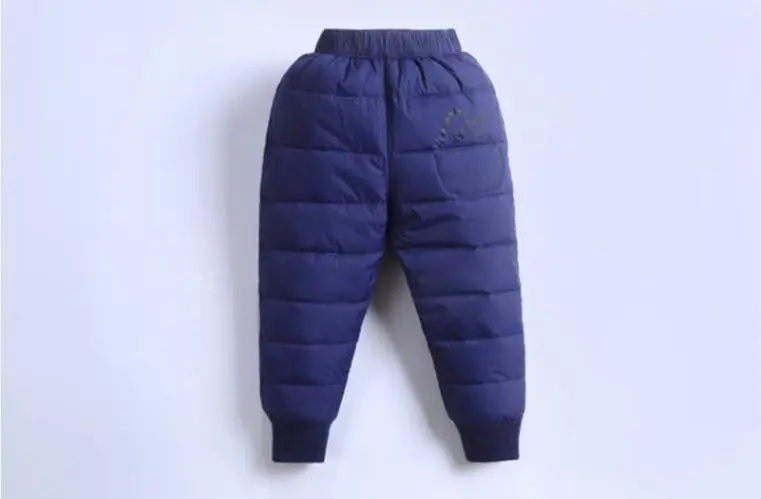 Детские Пуховые брюки; сезон осень-зима; Детские утепленные брюки для маленьких девочек; теплые брюки с подкладкой для маленьких мальчиков; модная ветрозащитная пуховая одежда