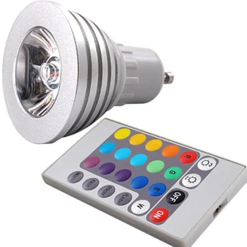 3 Вт GU10 16 смена Цветов RGB светодиодный свет лампы с пультом дистанционного управления