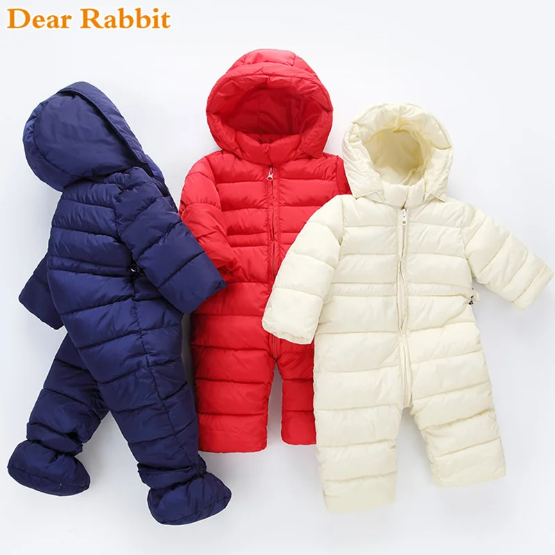 

2018 brand newborn winter baby girl clothes boy clothing light cotton coats spring jumpsuits kidsr snowsuit Snow Wear warm rompe