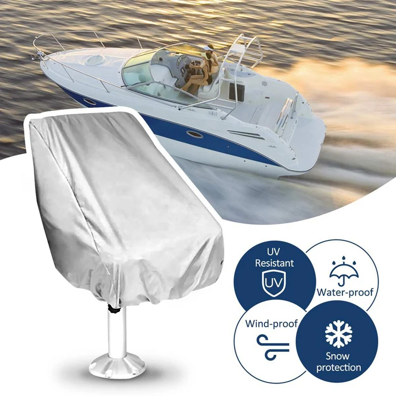 56x61x64Cm Boat Seat Cover Dust Waterproof Seat Cover Elastic Closure Outdoor Yacht Ship Lift Rotate Chair Cover new 40x20cm white boat ship yacht car replacement porthole rectangular waterproof rubber seal skylight cover rv window parts