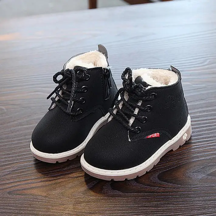 Cena HaoChengJiaDe 2019 nowa zima dla dziecka Kid Girl śniegowce chłopięce komfort grube antypoślizgowe krótkie buty modne buty ocieplane bawełną