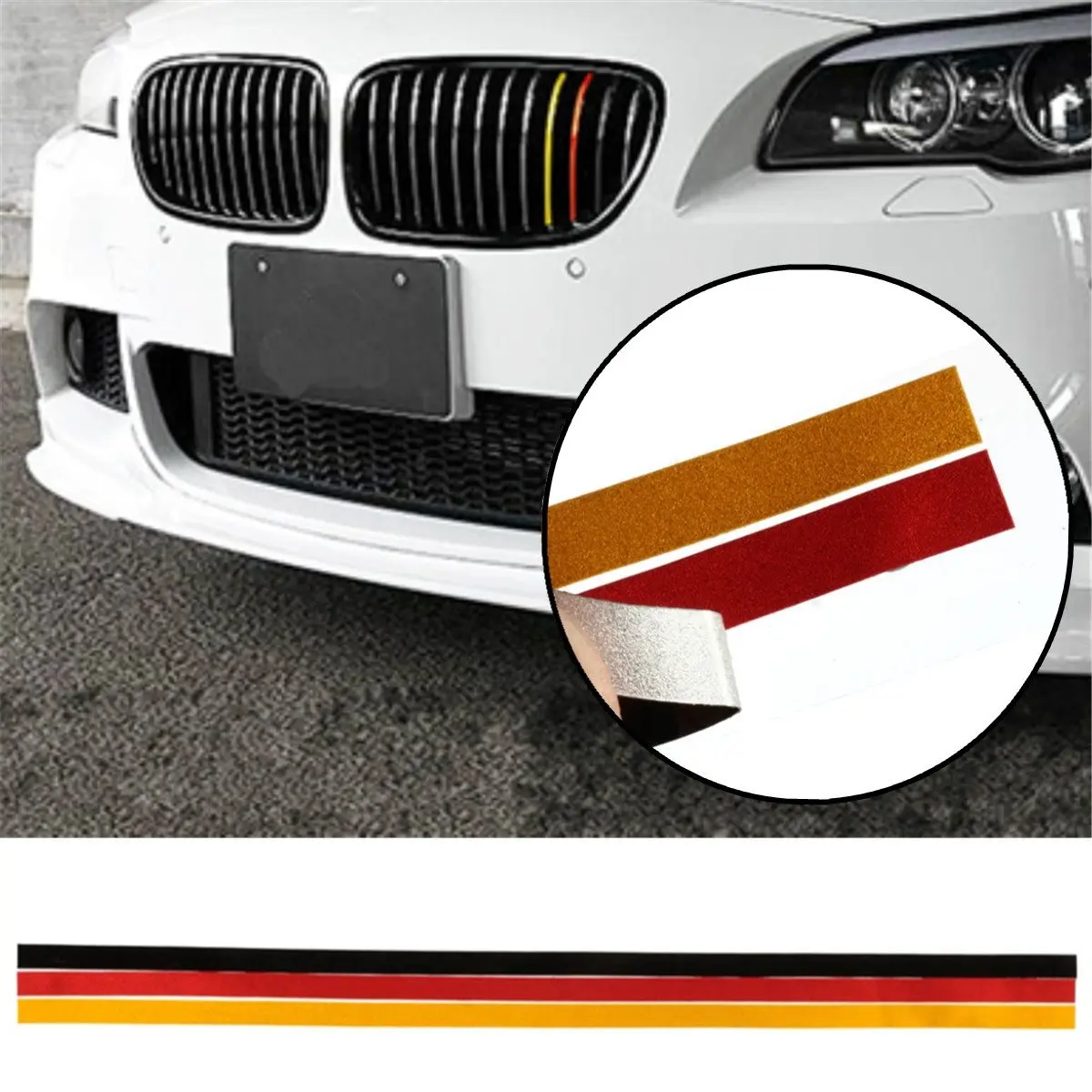 1)10" Germany Flag In Car Sticker Stripe Decal For Euro Car Audi BMW MINI Merce - Foto 4