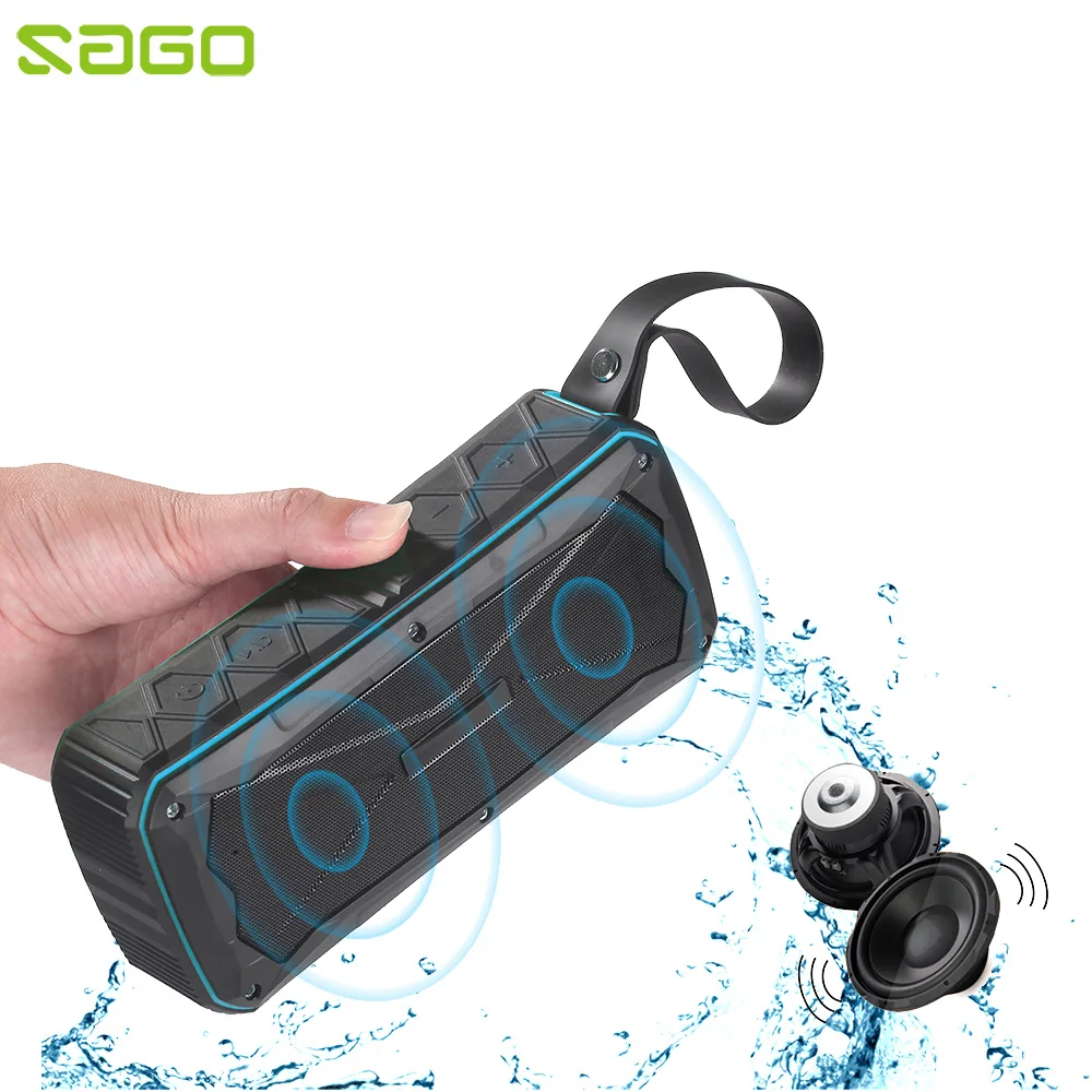 

Sago S610 Wireless Speaker Portable IP66 Waterproof Bluetooth Speaker Build-in 45mAh Battery with Mic/TF/MP3 Outdoor Speakers
