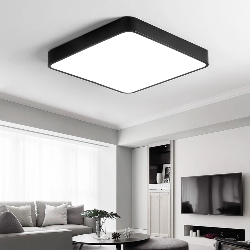 Minimalist Black/White art modern led ceiling lights for bedroom kids room Round square led home indoor ceiling lamp Fixture