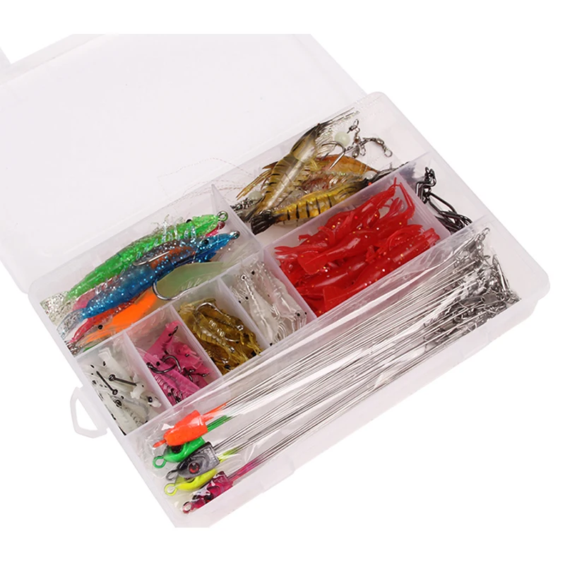 

70pcs road sub bait set fresh water hook soft bait fishing set false bait set fishing bait fishing gear supplies