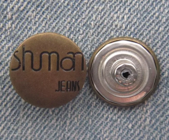 1000 шт бронзовые буквы джинсы с узором джинсовые кнопки 20x8 мм