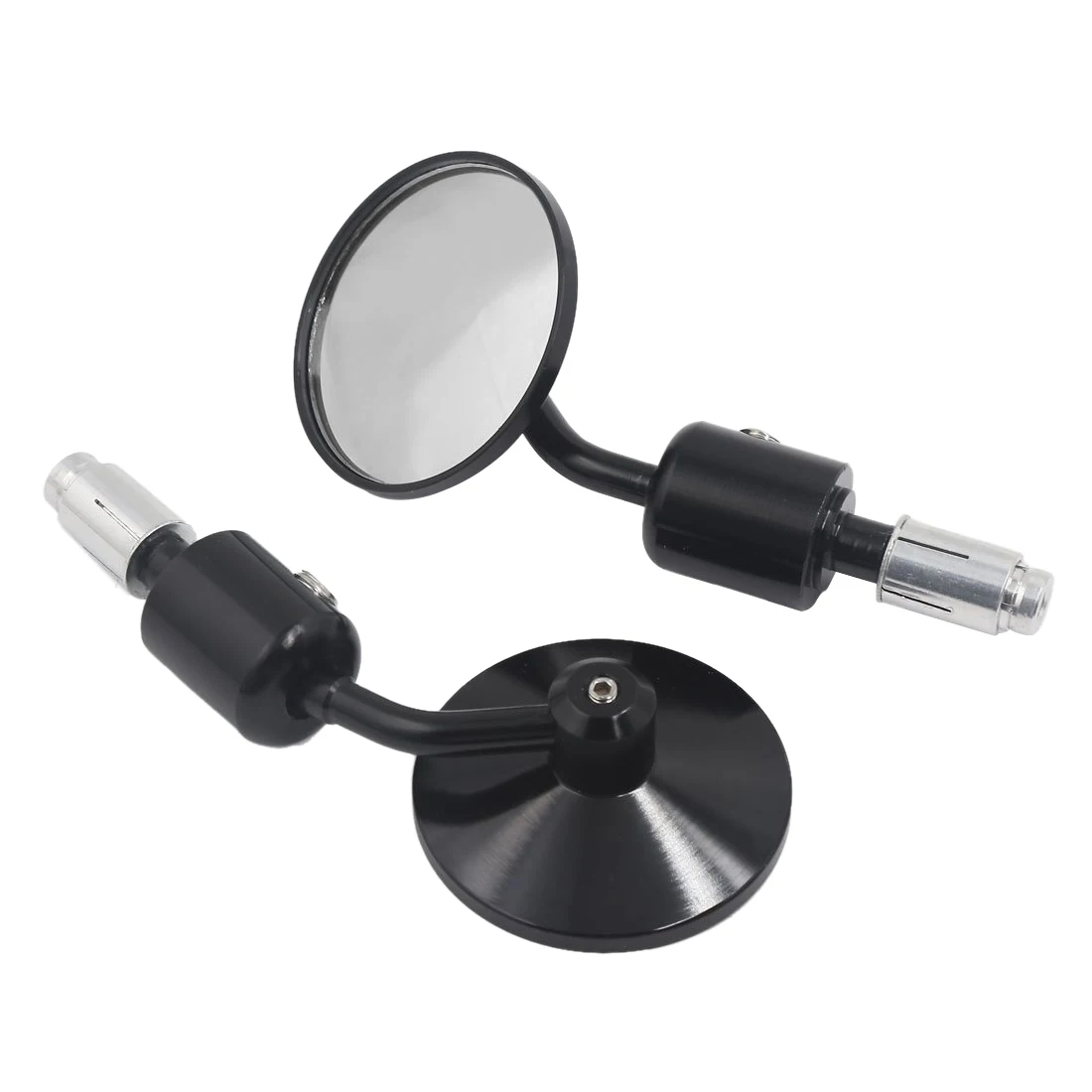 

Good deal-2x Black Motorcycle 3inch End 7/8inch Handlebar Round Side Rearview Mirrors, bicycle accessories