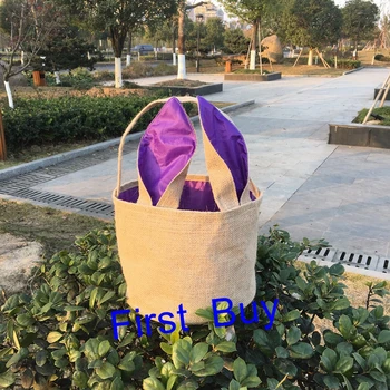 

20pcs/lot Drop shipping In stock hot selling Monogram easter baskets wholesale easter bunny bag bucket wholesale candy gift bag