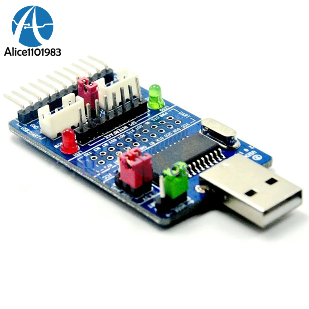 Все в 1 Многофункциональный полноскоростной USB к SPI/iec/IIC/UART/ttl/ISP последовательный адаптер Модуль RS232 RS485 плата для STC MCU DIY KIT