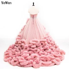 Luxury Princess Red Pink Cloud Wedding Dress 2019 Plus Size Ball Gown Bride Dress Vestidos De