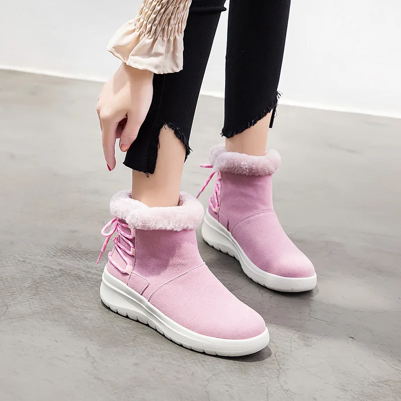 JINBEILEE Lamb Hair Casual Snow Boots Ladies Winter New Lightweight Fur Wild Leather Boots Warm Fashion Walking Shoes JINBEILEE Lamb Hair Casual Snow Boots Ladies Winter New Lightweight Fur Wild Leather Boots Warm Fashion Walking Shoes