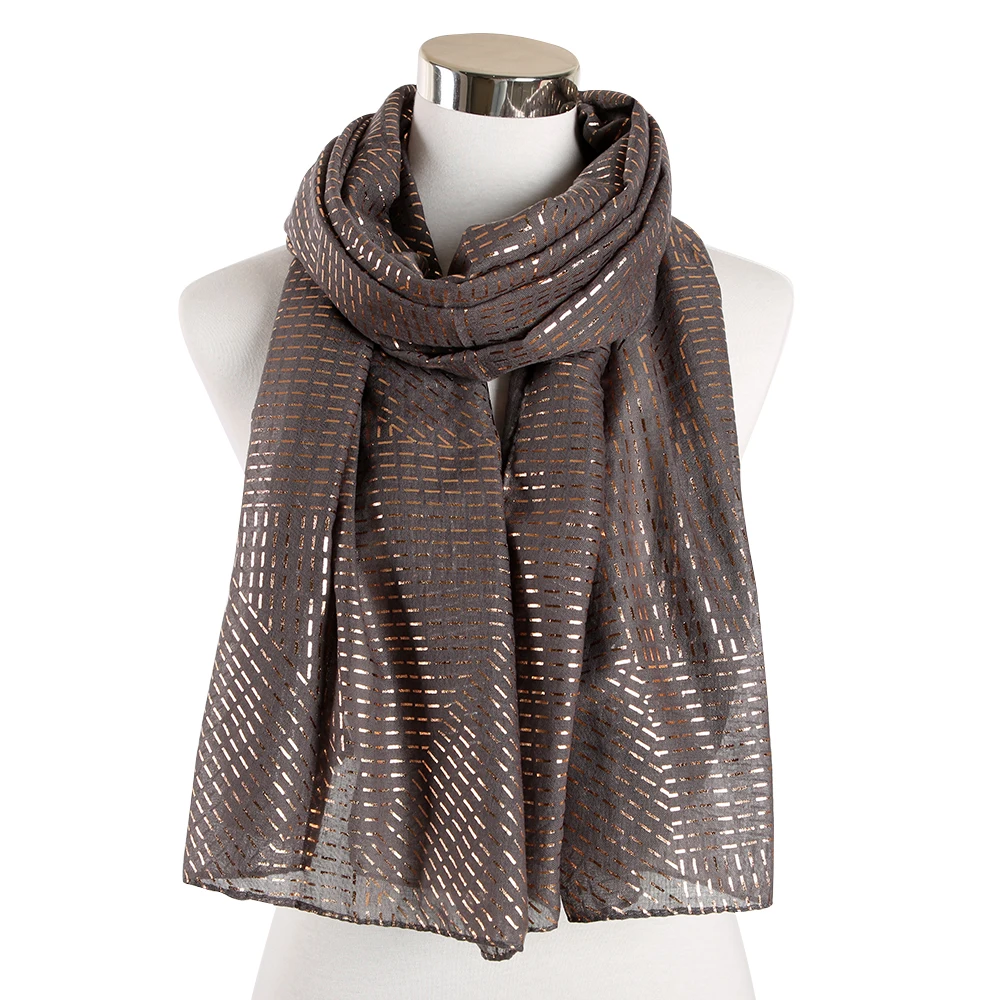 FOXMOTHER дизайн Foulard Femme Leightweight Фольга Золотой плед полосатый принт зажим для шарфа снуд женские подарки