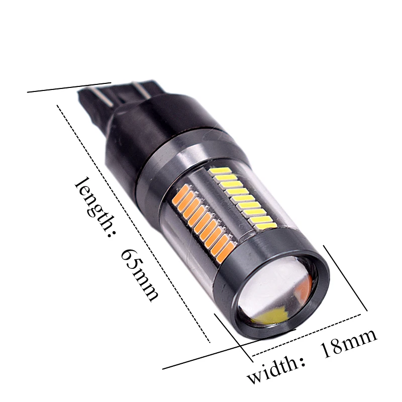 2PCS White Amber Switchback 960 Lumens 7443 4014 66SMD Turn Signal Lamp For Car Backup Lights 12V24V.2