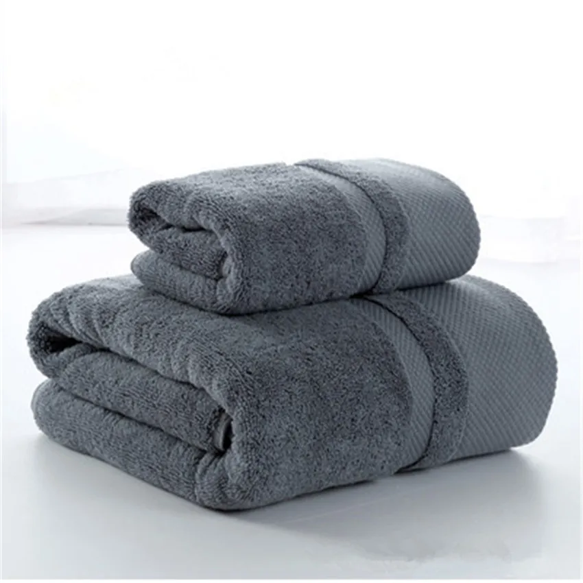 70*140cm bath towels set Super absorbent long thick cotton beach towel for adults bathroom for Spa Gym travel Pure color towels