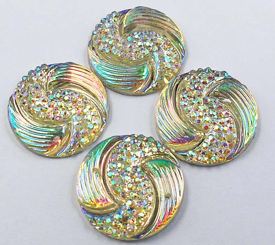 Exquisite AB Color Resin Rhinestones Round 20mm Strass Crystal Stones