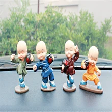 4 комплекта кунг-фу маленький монах украшения автомобиля куклы украшения пьян бокс маленькие монахи творческие изделия из смолы