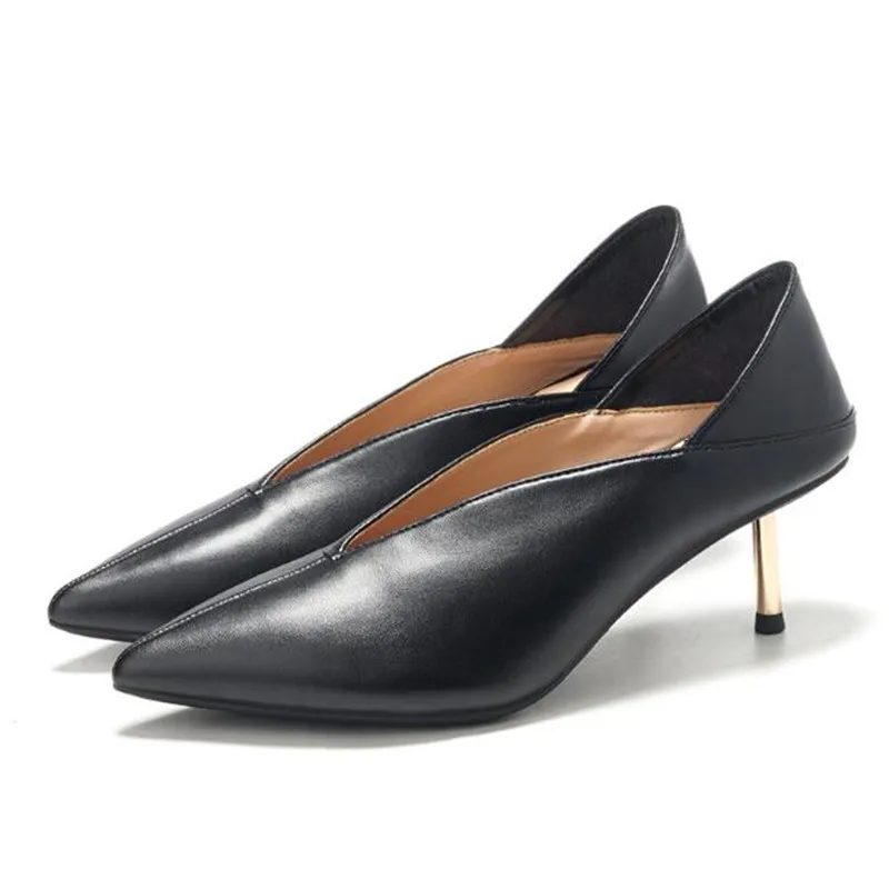 

Fashion sexy mid heel shoe fine heel 5cm women's shoes Large size high heels Black work shoes Heels women pumps obuv